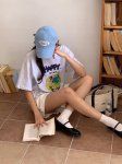 画像4: unisex Happy American Comic Print Short Sleeve T-Shirt  ハッピーアメリカンコミックビンテージスタイルプリント半袖ラウンドネック Tシャツ ユニセックス 男女兼用 (4)