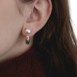 画像1: Unisex pearl & hoop earrings　パール&フープピアス イアリング (1)
