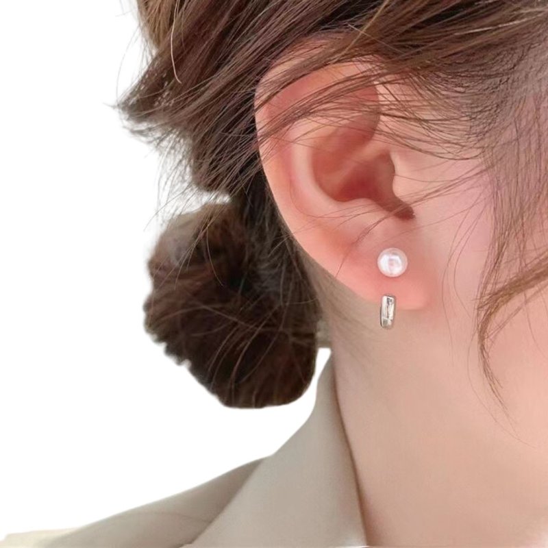 画像2: Unisex pearl & hoop earrings　パール&フープピアス イアリング (2)