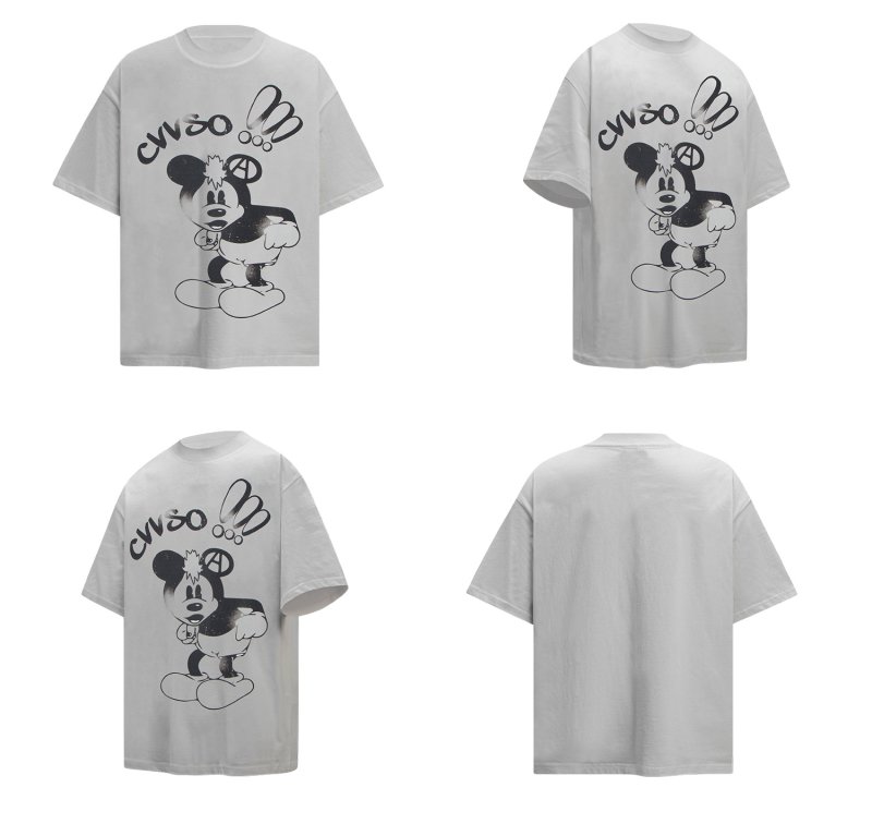 画像3: Unisex Vintage style surprised face Mickey Mouse print T-shirt　 男女兼用 ユニセックスヴィンテージスタイルサプライズびっくり顔ミッキーマウスプリント半袖Tシャツ (3)
