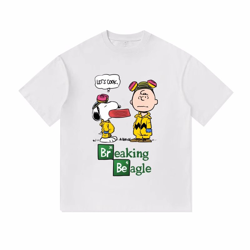 画像6: Unisex Breaking Beagle Snoopy & Charlie Brown print T-shirt　 男女兼用 ユニセックスブレイキングビーグルスヌーピー＆チャーリーブラウンプリント半袖Tシャツ (6)