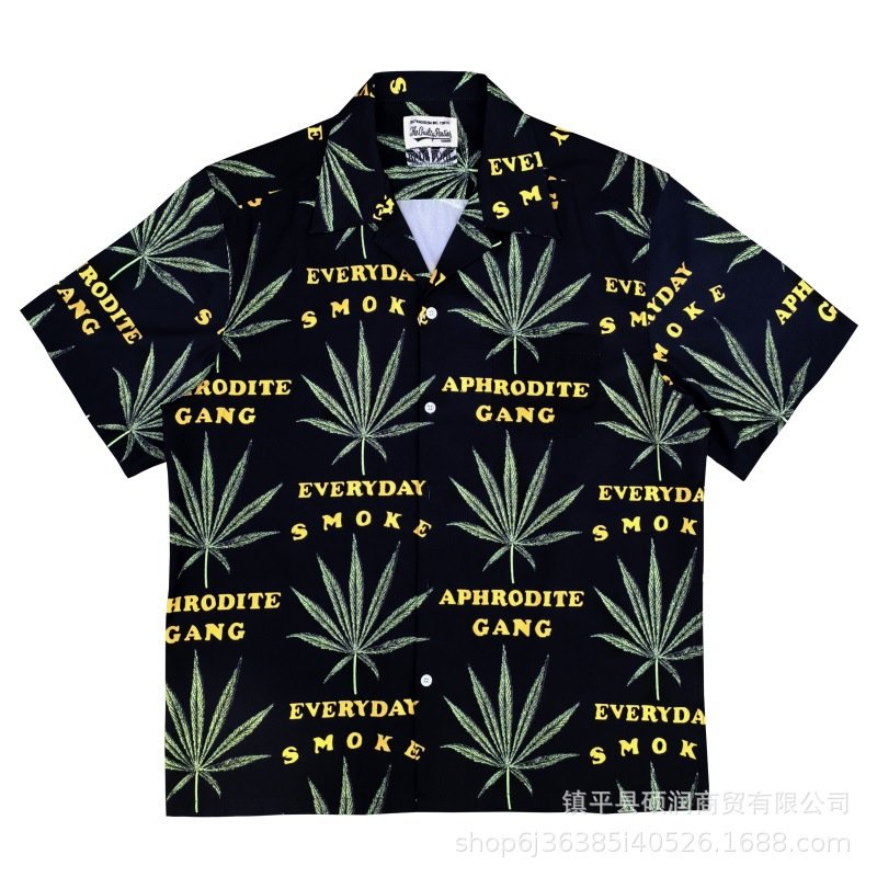 画像3: Unisex loose Aloha shirt short sleeves shirt 男女兼用 ユニセックス  ヒップホップアロハシャツ (3)