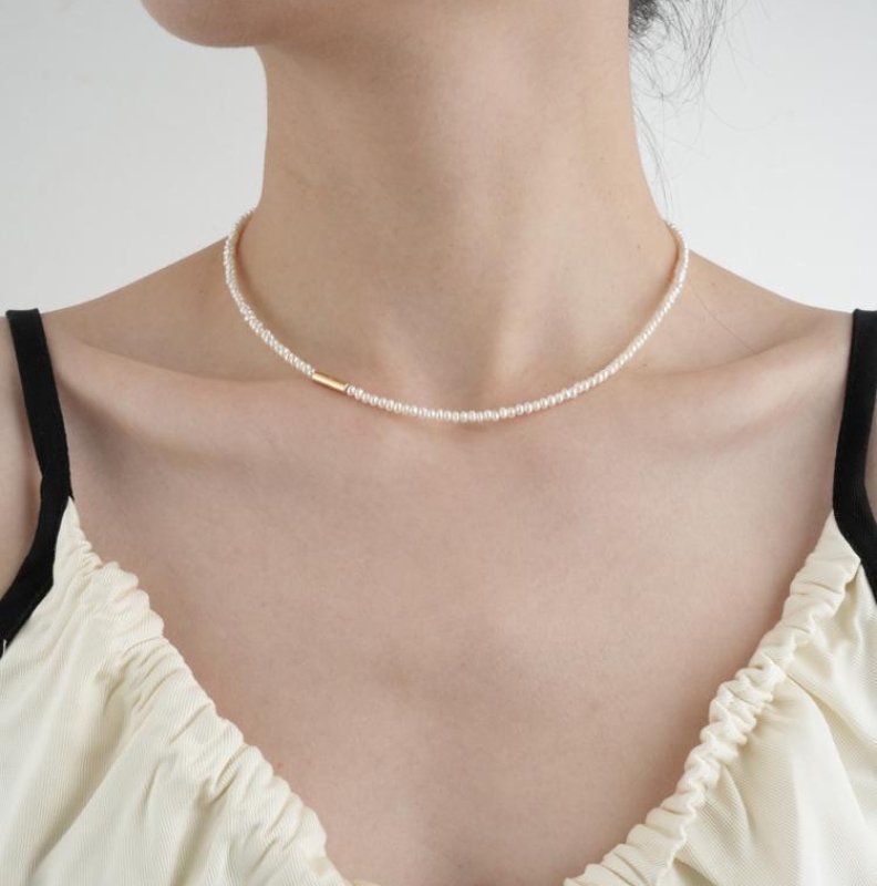 画像5: mini brick BABY pearl necklace jewelrynecklace 　ミニブリックベビーパール チョーカーネックレス (5)