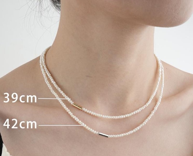 画像6: mini brick BABY pearl necklace jewelrynecklace 　ミニブリックベビーパール チョーカーネックレス (6)