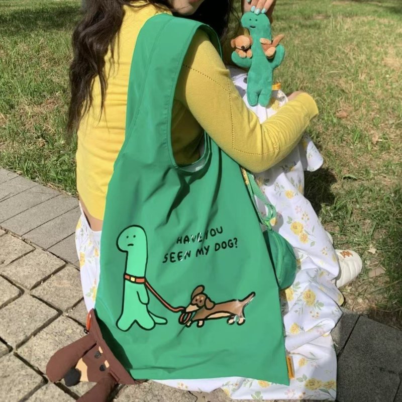 画像3: Jiumu Sundries Club JOGUMAN Foldable Storage Eco Shopping Bag　Jiumu Sundries Club JOGUMAN折りたたみ収納エコショッピングバッグトートショルダー バッグ (3)