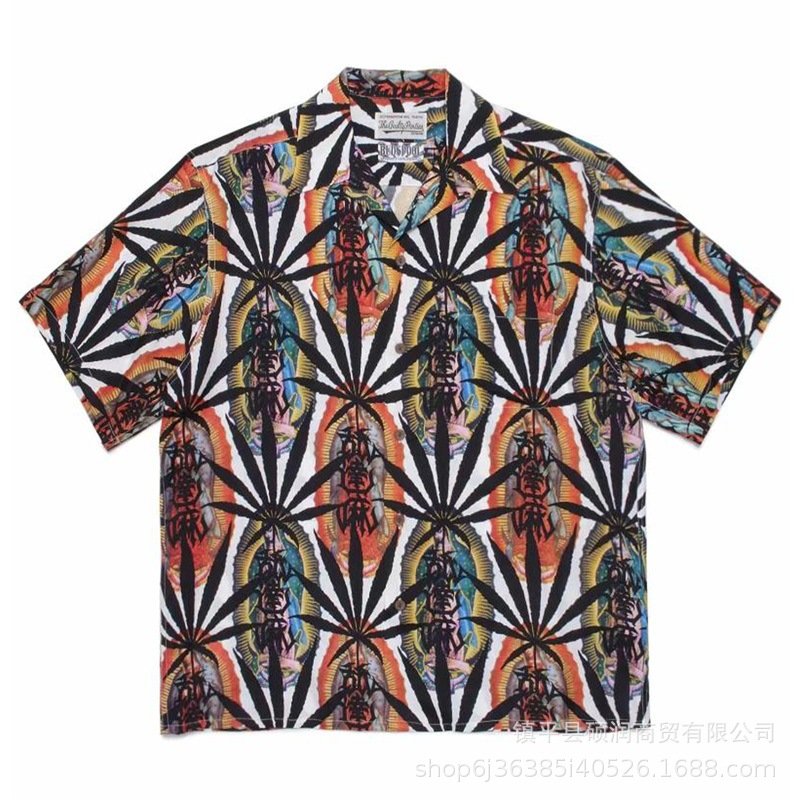 画像5: Unisex loose Aloha shirt short sleeves shirt 男女兼用 ユニセックス  ヒップホップアロハシャツ (5)