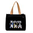 画像1: Mickey Mouse Handle Leather Canvas Tote Eco Bag　ミッキーマウスハンドルレザーキャンバストート エコバッグ (1)