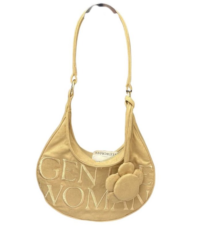 画像4: gentlewoman suede letter half moon shoulder tote underarm bag　gentlewomanスエードレターハーフムーンショルダートートアンダーアームバッグ (4)