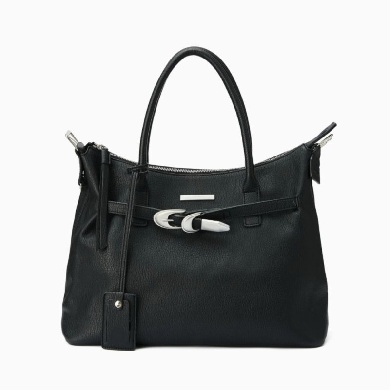 画像2: 25 Y2K BK Belt tote shoulder bag  BK ベルト トートショルダーバッグ (2)