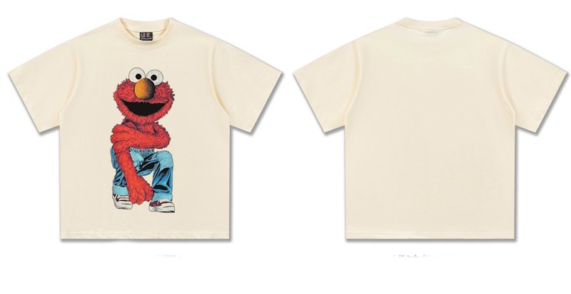 画像6: Unisex Stylish denim pants with Sesame Street Print T-shirt　 男女兼用 ユニセックスおしゃれデニムパンツセサミストリートプリント半袖Tシャツ (6)