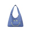 画像1: Smiley Face Canvas Tote Shoulder Underarm Eco Shopping　スマイルフェイスキャンバストートショルダーアンダーアーム エコショッピングバッグ (1)