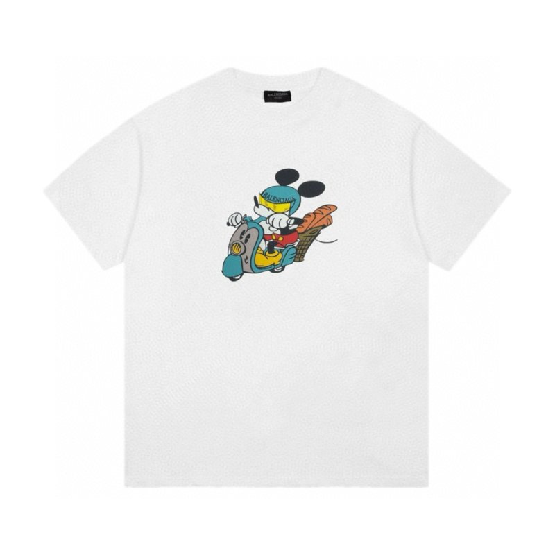 画像2: Unisex Mickey Mouse & Scooter Print Vintage Style T-Shirt　 男女兼用 ユニセックスミッキーマウス＆スクータープリントヴィンテージスタイルTシャツ半袖Tシャツ (2)