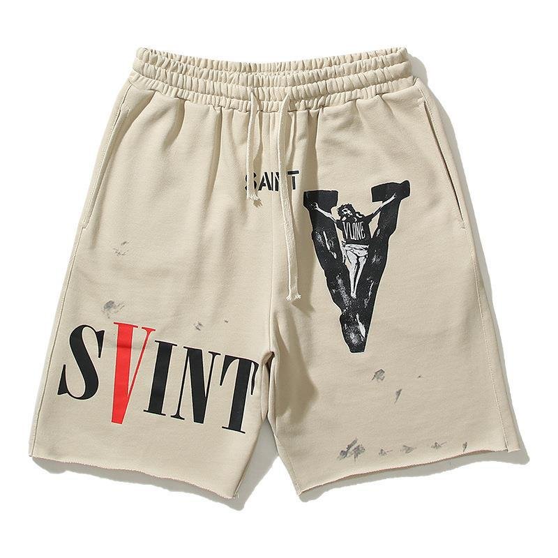 画像3: Unisex V&Jesus Paint Sweat Shorts pants ユニセックス 男女兼用 V&ジーザスペイントプリントスウェットハーフパンツ (3)