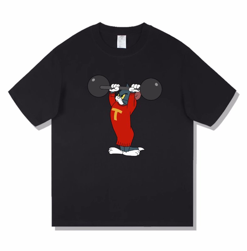 画像6: Tomato Jelly & Iron Tom Weightlifting Print T-shirt 　 男女兼用 ユニセックストマトジェリー＆アイアントムウエイトリフティングプリント半袖Tシャツ (6)