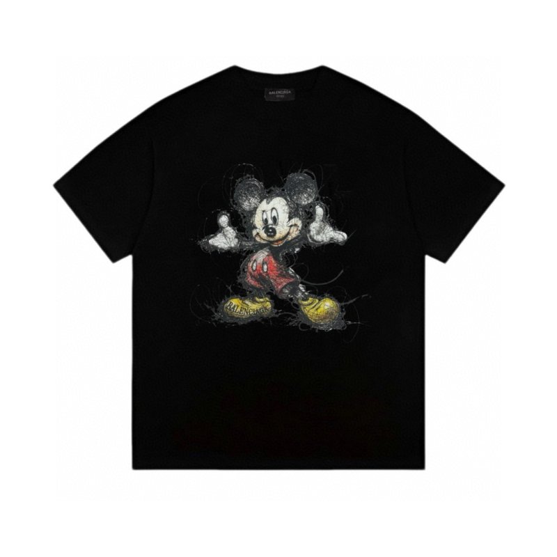 画像2: Distressed Mickey Mouse print vintage style T-shirt 　 男女兼用 ユニセックスダメージミッキーマウスプリントヴィンテージスタイルプリント半袖Tシャツ (2)