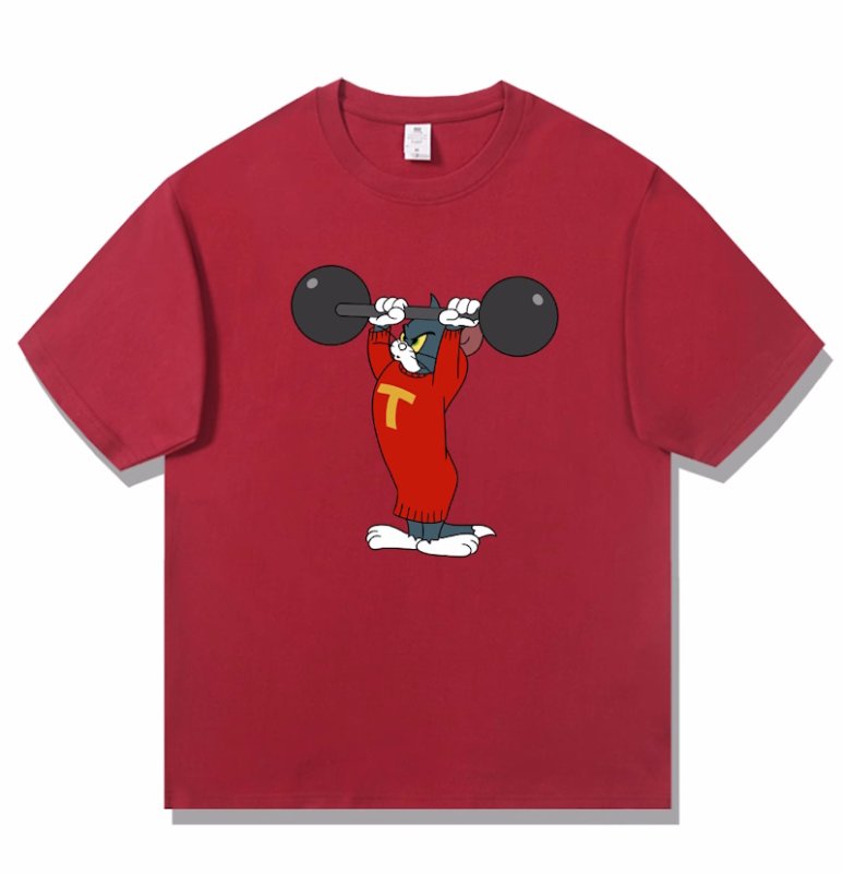 画像7: Tomato Jelly & Iron Tom Weightlifting Print T-shirt 　 男女兼用 ユニセックストマトジェリー＆アイアントムウエイトリフティングプリント半袖Tシャツ (7)