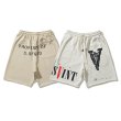画像1: Unisex V&Jesus Paint Sweat Shorts pants ユニセックス 男女兼用 V&ジーザスペイントプリントスウェットハーフパンツ (1)