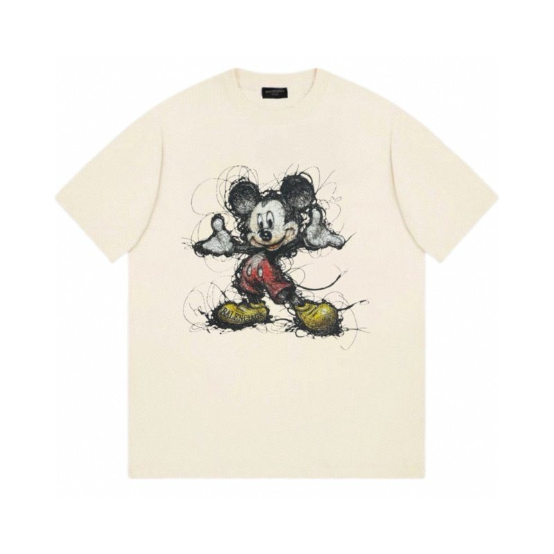 画像4: Distressed Mickey Mouse print vintage style T-shirt 　 男女兼用 ユニセックスダメージミッキーマウスプリントヴィンテージスタイルプリント半袖Tシャツ (4)
