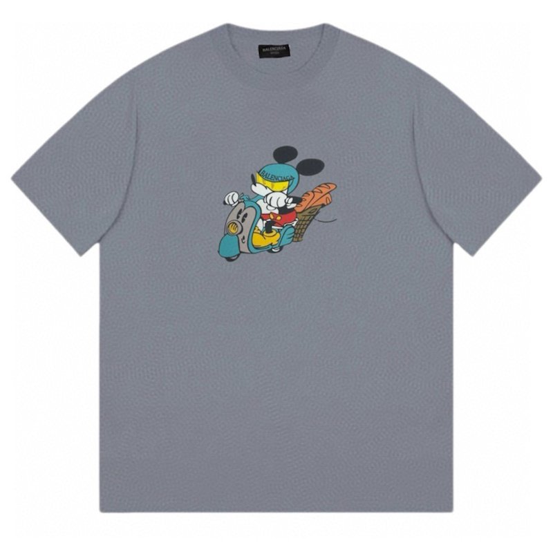画像1: Unisex Mickey Mouse & Scooter Print Vintage Style T-Shirt　 男女兼用 ユニセックスミッキーマウス＆スクータープリントヴィンテージスタイルTシャツ半袖Tシャツ (1)