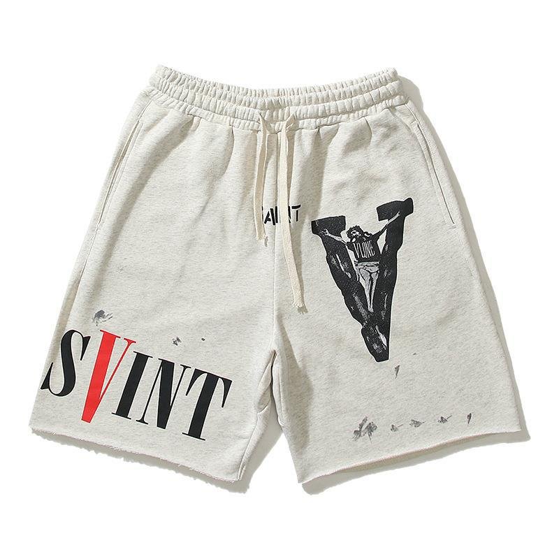 画像4: Unisex V&Jesus Paint Sweat Shorts pants ユニセックス 男女兼用 V&ジーザスペイントプリントスウェットハーフパンツ (4)