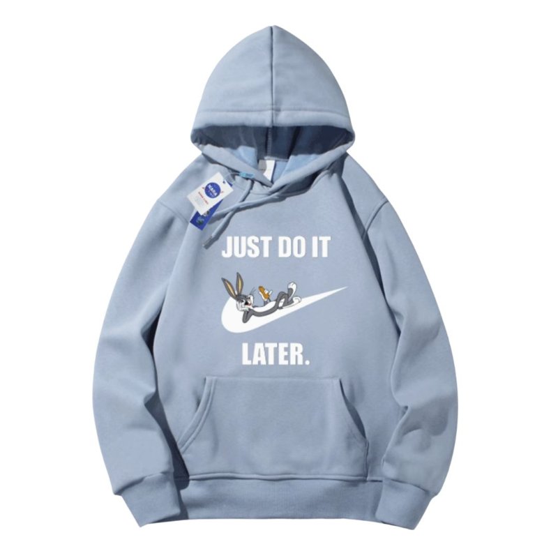 画像5: Bugs Bunny & Looney Tunes JUST DO IT LATER logo hoodie sweater  ユニセックス 男女兼用バックスバニー＆ルーニー・テューンズJUST DO IT LATERプリント フーディスウェットパーカー (5)