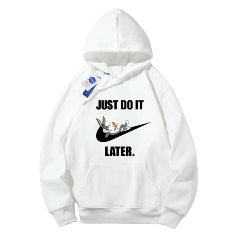 画像7: Bugs Bunny & Looney Tunes JUST DO IT LATER logo hoodie sweater  ユニセックス 男女兼用バックスバニー＆ルーニー・テューンズJUST DO IT LATERプリント フーディスウェットパーカー (7)