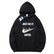 画像2: Bugs Bunny & Looney Tunes JUST DO IT LATER logo hoodie sweater  ユニセックス 男女兼用バックスバニー＆ルーニー・テューンズJUST DO IT LATERプリント フーディスウェットパーカー (2)