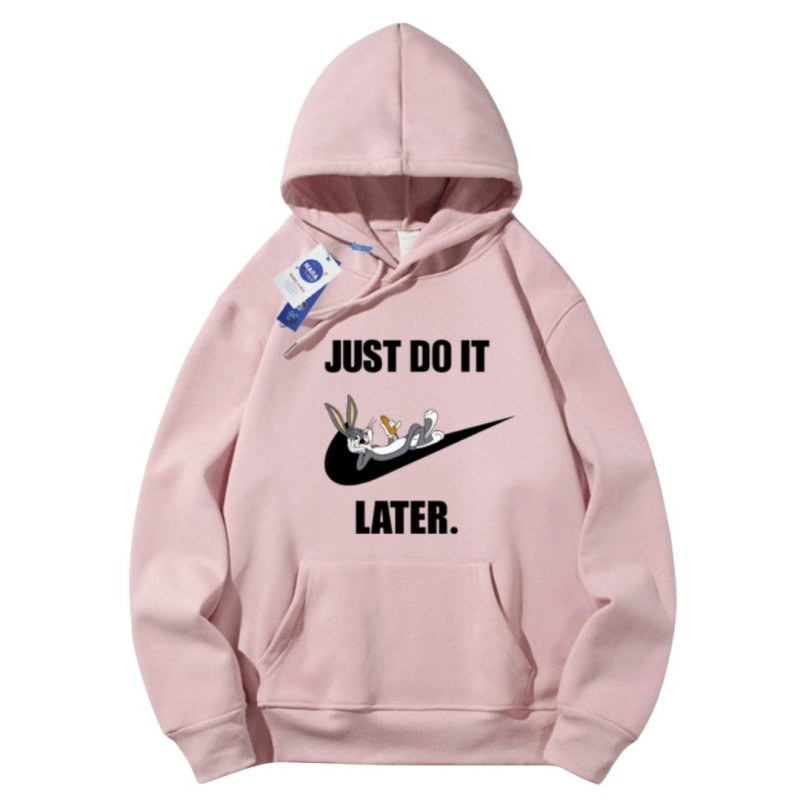 画像8: Bugs Bunny & Looney Tunes JUST DO IT LATER logo hoodie sweater  ユニセックス 男女兼用バックスバニー＆ルーニー・テューンズJUST DO IT LATERプリント フーディスウェットパーカー (8)