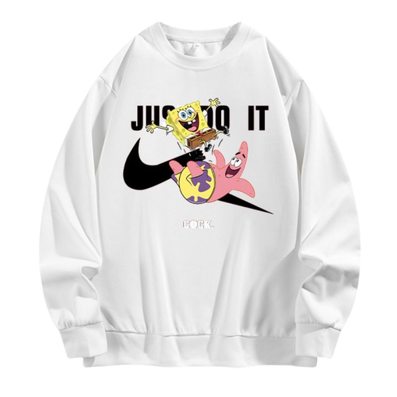 画像3: JUST DO IT Later × Spongebob & Patrick print Sweat shirt ユニセックス 男女兼用 JUST DO IT Later スポンジボブ & パトリック ブロークン スウォッシュプリント トレーナー (3)