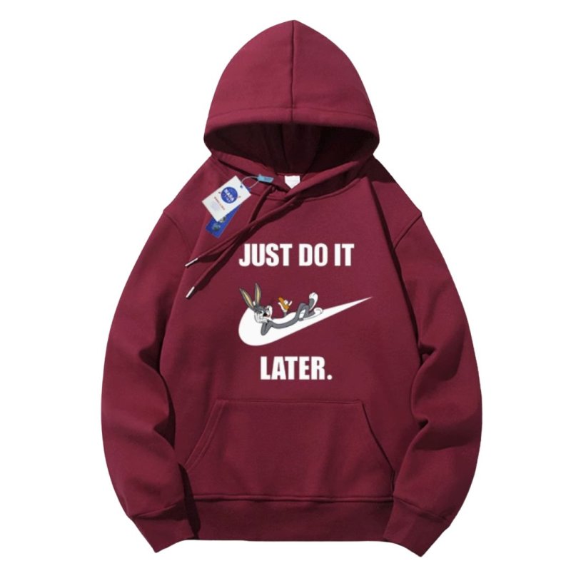 画像6: Bugs Bunny & Looney Tunes JUST DO IT LATER logo hoodie sweater  ユニセックス 男女兼用バックスバニー＆ルーニー・テューンズJUST DO IT LATERプリント フーディスウェットパーカー (6)