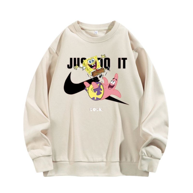 画像2: JUST DO IT Later × Spongebob & Patrick print Sweat shirt ユニセックス 男女兼用 JUST DO IT Later スポンジボブ & パトリック ブロークン スウォッシュプリント トレーナー (2)