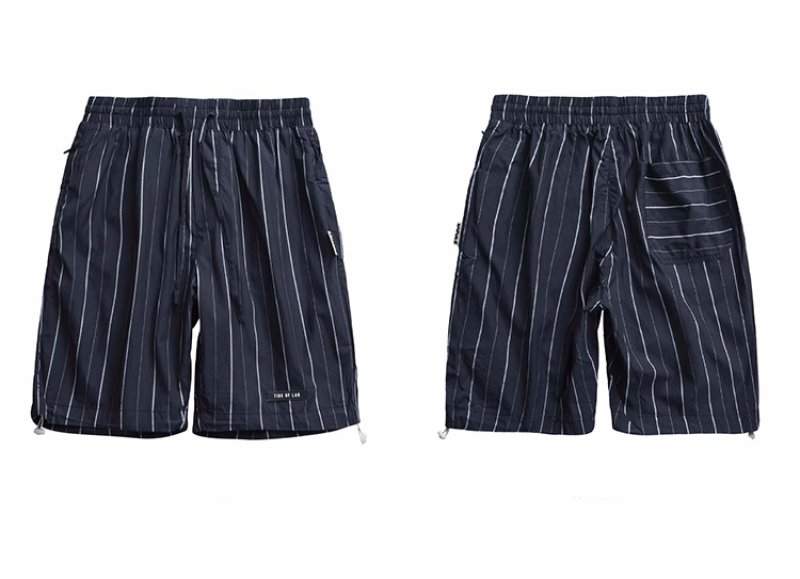 画像6: Striped hooded long sleeve zip-up jacket and short pants  set up ストライプ長袖フーディ＆ショートパンツセットアップスーツ (6)