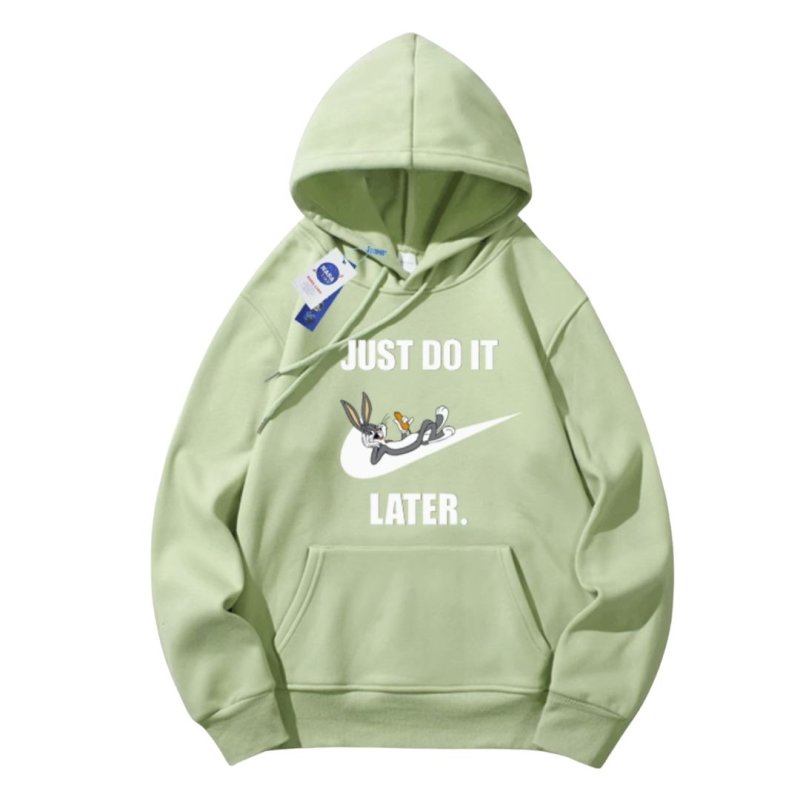 画像1: Bugs Bunny & Looney Tunes JUST DO IT LATER logo hoodie sweater  ユニセックス 男女兼用バックスバニー＆ルーニー・テューンズJUST DO IT LATERプリント フーディスウェットパーカー (1)