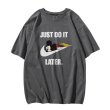 画像3: Unisex Mickey JUST DO IT LATER logo Print T-shirt ユニセックス 男女兼用 ペア ミッキー プリント 半袖 Tシャツ (3)