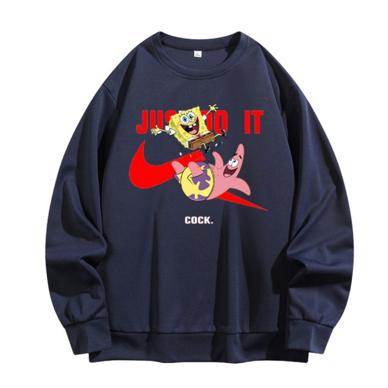 画像4: JUST DO IT Later × Spongebob & Patrick print Sweat shirt ユニセックス 男女兼用 JUST DO IT Later スポンジボブ & パトリック ブロークン スウォッシュプリント トレーナー (4)