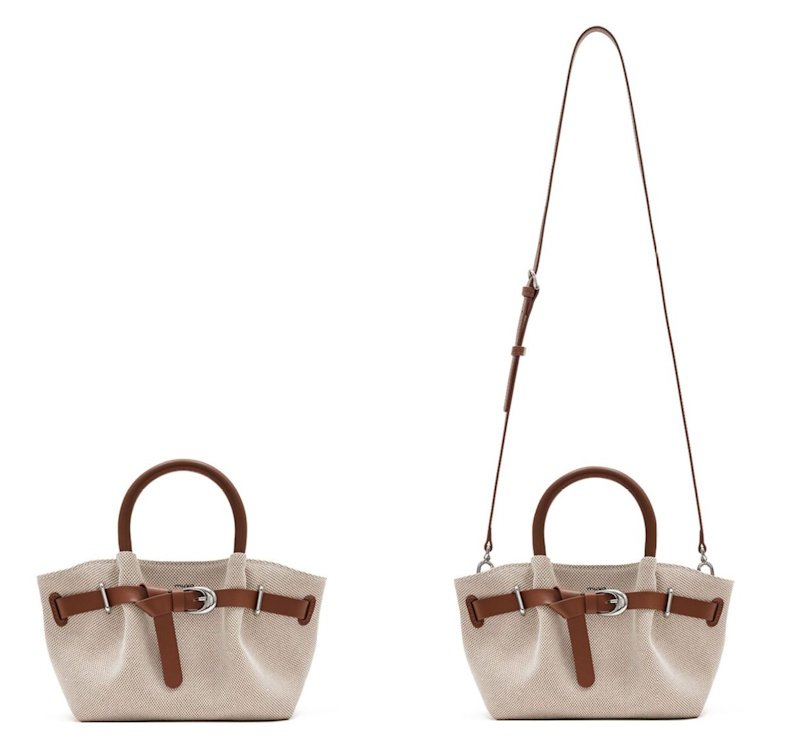 画像2: Canvas Dumpling Belt Buckle Tote Shoulder Bag　キャンバスダンプリングベルトバックルミニトートショルダーバッグ (2)