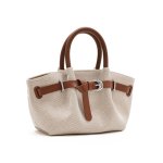 画像1: Canvas Dumpling Belt Buckle Tote Shoulder Bag　キャンバスダンプリングベルトバックルミニトートショルダーバッグ (1)