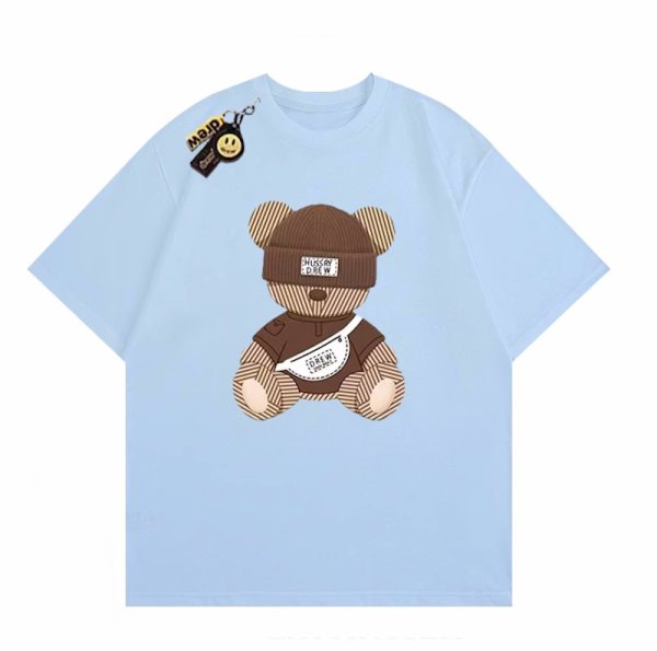 画像1: Striped Bear Street Print T-shirt 　 男女兼用 ユニセックスストライプベアストリートプリント半袖Tシャツ (1)