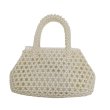 画像1: Custom-made retro pearl woven tote bag カスタムメイド レトロ パール プラスチック ビーズ 編み込み 真珠トートバッグ (1)
