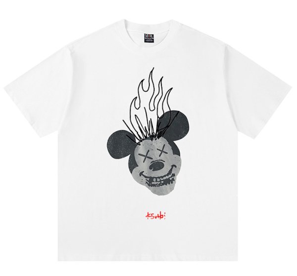 画像1: Unisex Saint Vintage Vintage Style KAWS x Mickey Mouse print T-shirt　 男女兼用 ユニセックスヴィンテージスタイルカウズ×ミッキーマウスプリント半袖Tシャツ (1)