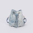 画像2: Denim fringe bucket tote shoulder pochette bag　 デニムフリンジバケットトートショルダーポシェットバッグ (2)