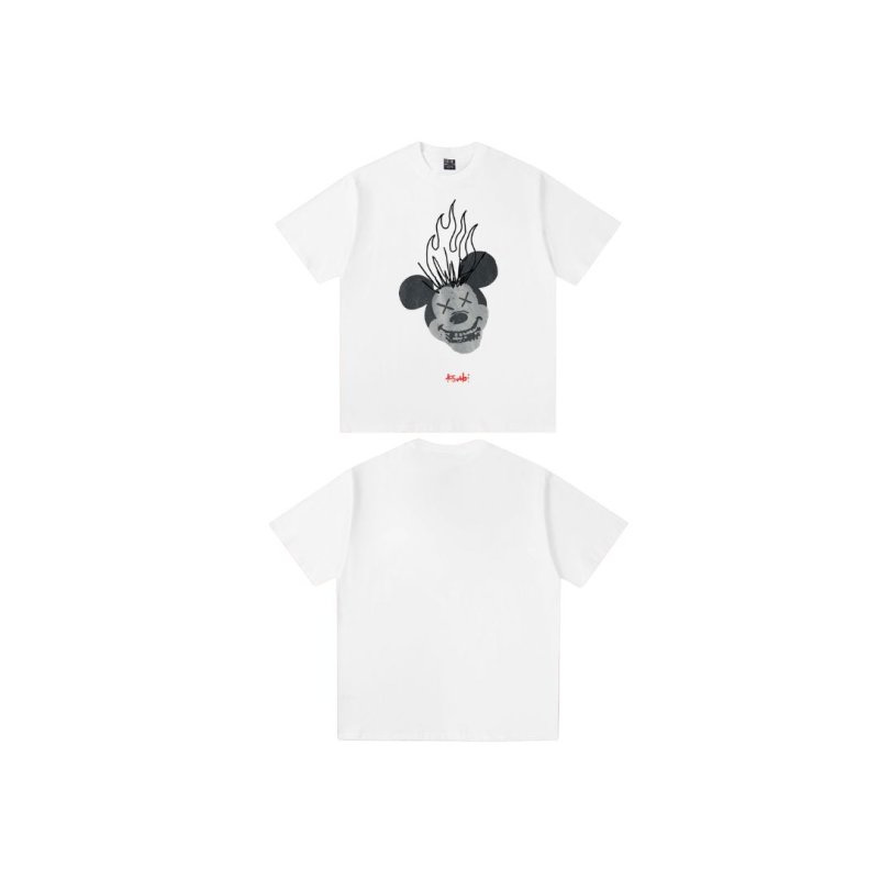 画像2: Unisex Saint Vintage Vintage Style KAWS x Mickey Mouse print T-shirt　 男女兼用 ユニセックスヴィンテージスタイルカウズ×ミッキーマウスプリント半袖Tシャツ (2)