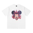 画像1: Unisex Saint Vintage Vintage Style Flaming Three-Eyed Mickey Mouse print T-shirt　 男女兼用 ユニセックスヴィンテージスタイル炎の3つ目ミッキーマウスプリント半袖Tシャツ (1)