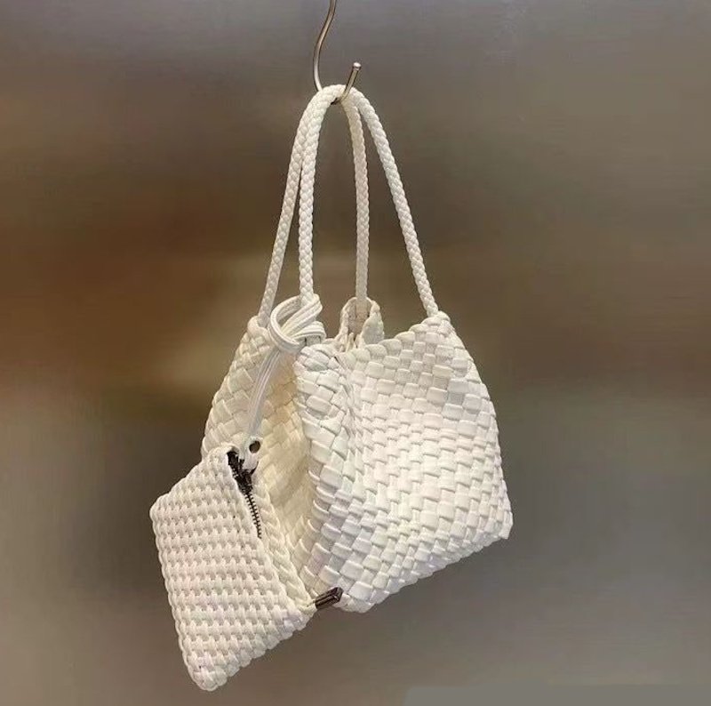 画像10: Dice-shaped woven mesh bucket tote bag 　サイコロ型編み込みメッシュバケットトートバッグ (10)