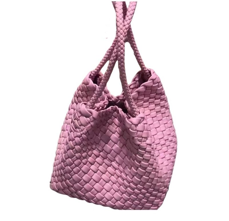 画像5: Dice-shaped woven mesh bucket tote bag 　サイコロ型編み込みメッシュバケットトートバッグ (5)