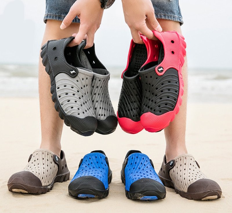 画像10:  Unisex Two-tone soft sole garden beach hole shoes sandal slippers　ユニセックス 男女兼用バイカラーソフトソールガーデンビーチホールカジュアル軽量シューズサンダルスリッパ (10)