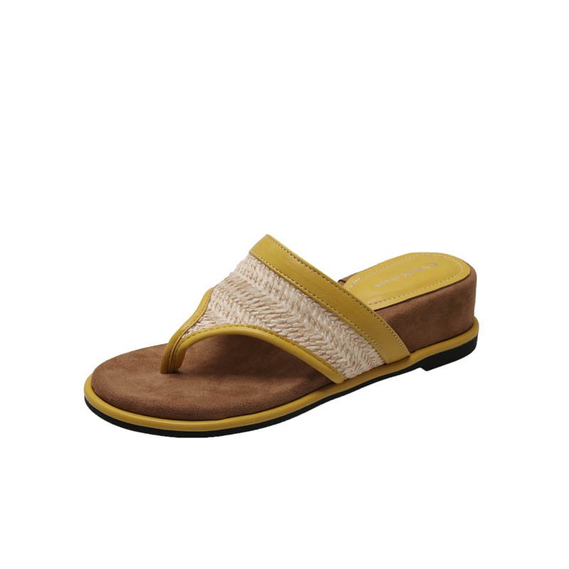 画像3: Wedge heel ethnic thong sandals slippers　ウェッジヒールエスニックトングサンダルスリッパ (3)