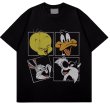 画像1: Unisex Looney Tunes Bugs Bunny Friends Print  T-shirt　 男女兼用 ユニセックスルーニー・テューンズ・バックスバニー仲間たちプリント半袖Tシャツ (1)