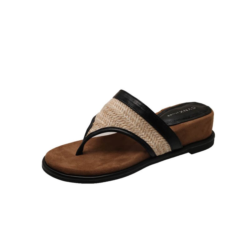 画像2: Wedge heel ethnic thong sandals slippers　ウェッジヒールエスニックトングサンダルスリッパ (2)