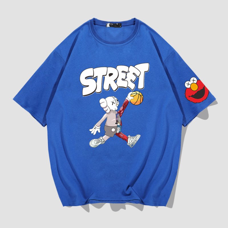 画像5: 23 kaws Basketball x Sesame Street Print T-shirtT-shirt　ユニセックス 男女兼用カウズバスケット×セサミストリートプリント 半袖 Tシャツ (5)